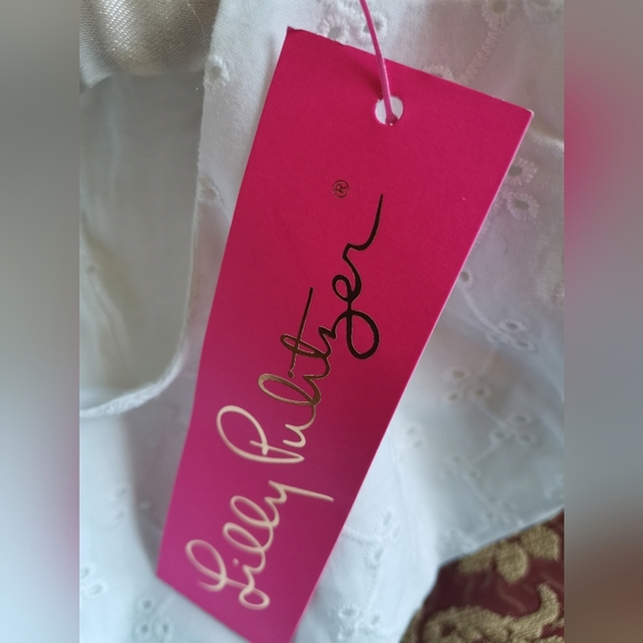 LILLY PULITZER White Puff Sleeve Blouse - Picture 5 of 10